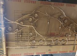 GOLD DOUBLE BED FRAME HEAD AND FOOTER 4FT X 6FT NEW