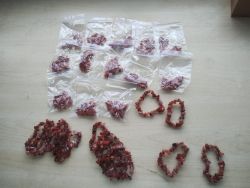 CARNELIAN CRYSTAL CHIP BRACELET JOBLOT OF 27 - BRAND NEW
