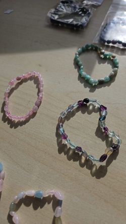 MIXED CRYSTAL NUGG BRACELETS X 9 VARIANTS JOBLOT OF X24- BRAND NEW