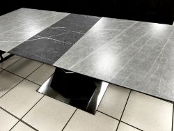 FURNITURE VILLAGE EXTENDING GREY CERAMIC DINING TABLE 160 - 200 CM 6-8 SEATER