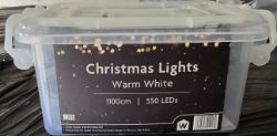 BULK LOT OF 120 BRAND NEW 550 WARM WHITE LED CHRISTMAS LIGHTS MASSIVE RESALE POTENTIAL