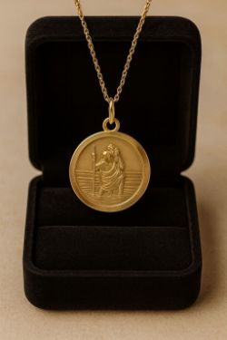PRELOVED 9CT GOLD ST CHRISTOPHER WITH 18
