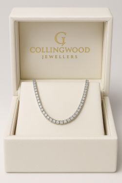 18CT WHITE GOLD GRADUATED 3/4 WAY 2.50 CARATS DIAMOND TENNIS NECK.ACES WITH VALUATION OF £7995