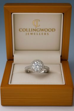 1.75CT HALO NATURAL DIAMOND RING – 18K WHITE GOLD SI1 F VALUATION £7950