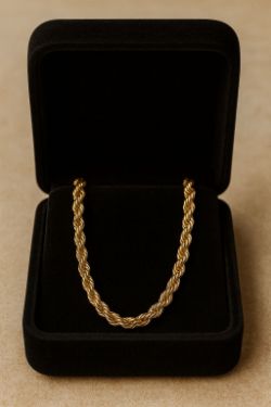 PRELOVED 9CT YELLOW GOLD ROPE CHAIN 16