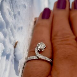 HANDMADE SOLITAIRE BRILLIANT CUT .38 CARAT DIAMOND ENGAGEMENT RING + VALUATION CERTIFICATE OF £2,495