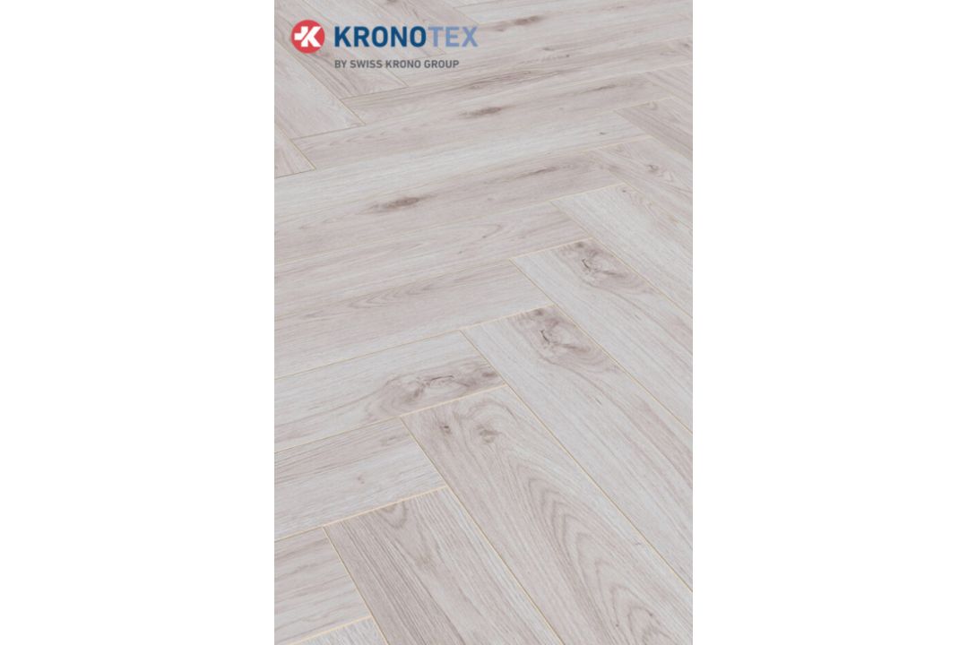 12 X PACKS (14.88M2) KRONOTEX 8MM HERRINGBONE LAMINATE – BORDEAUX OAK WHITE - RRP £1,100 - Image 3 of 4