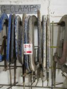 Ten various size 'G' clamps