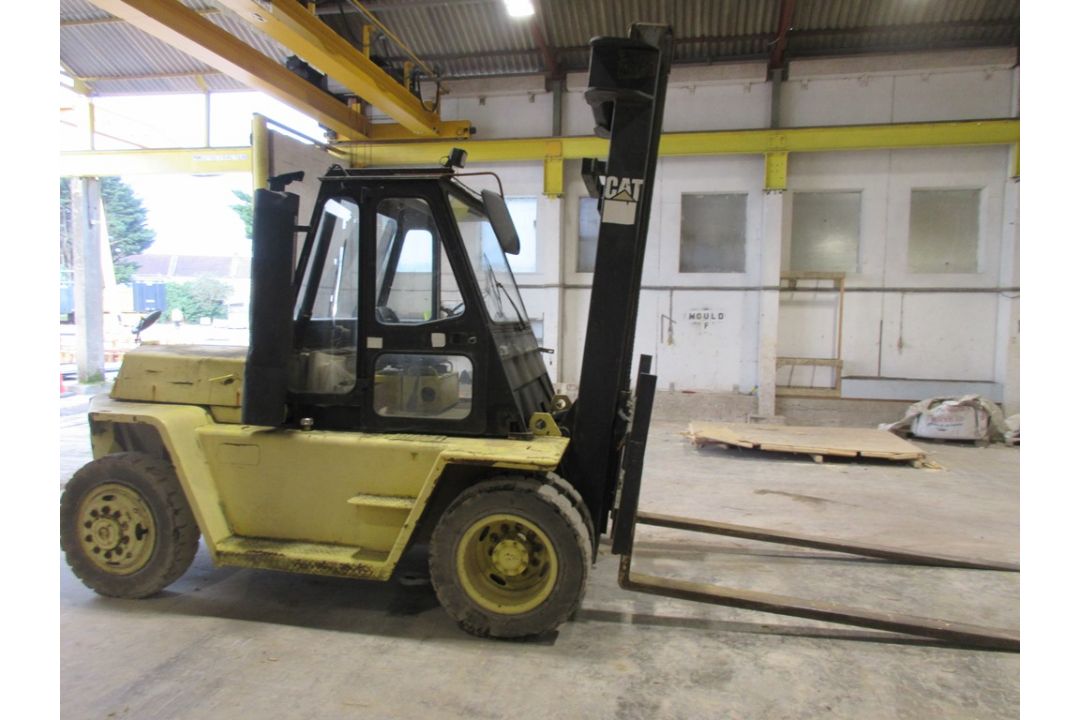 CAT V180B diesel dual mast forklift truck, 8 tonne, type D, serial no. 84Y581, all weather cabin, - Image 5 of 16