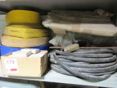Contents of shelf to include Plexaco flat hoses, rubber hose, etc. as lotted
