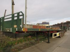 Montracon tri-axle flatbed trailer ID No. 26057, ID Mark C255570 (2007) gross weight 38,000kg