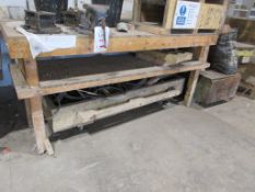 Bespoke timber workbench, 2m x 850mm with bench vice, 6