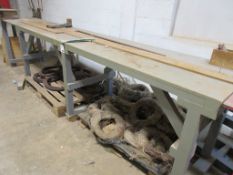 Bespoke timber workbench, 4m x 700mm