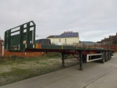 Montracon tri-axle flatbed trailer ID No. 26058, ID Mark C271867 (2007) gross weight 38,000kg