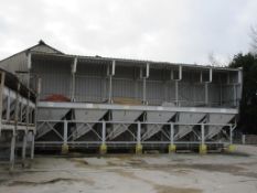 Concrete steel framed batching plant comprising of: - 6 x steel framed product mixer silo bins,