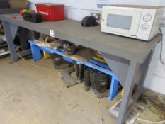 Bespoke timber workbench, 2560mm x 700mm