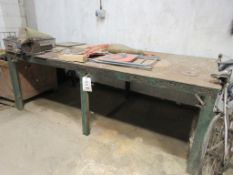 Metal frame/top workbench, 2.5m x 12600mm with bench vice, 6