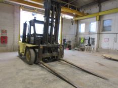 CAT V180B diesel dual mast forklift truck, 8 tonne, type D, serial no. 84Y581, all weather cabin,