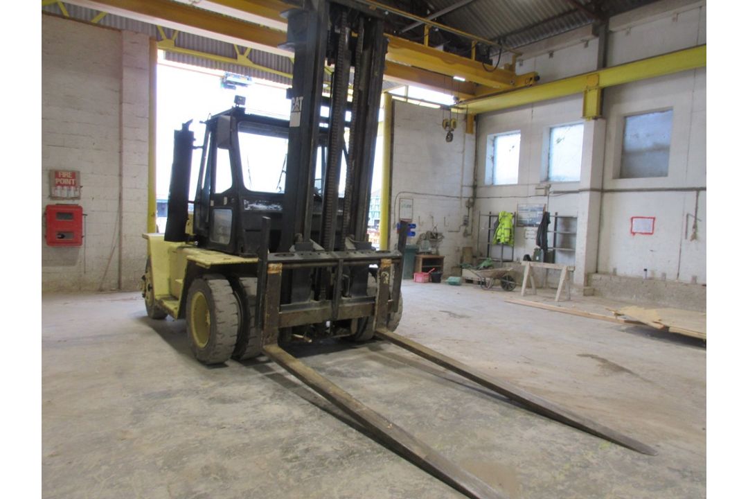 CAT V180B diesel dual mast forklift truck, 8 tonne, type D, serial no. 84Y581, all weather cabin, - Image 1 of 16