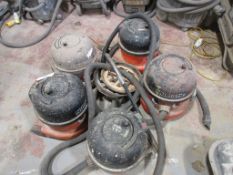 Five Numatic & Henry vacuums, 110v