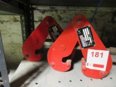Two Sealey beam clamps, max capacity 2,000kg NB: This item has no record of Thorough Examination.