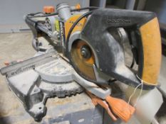 Evolution Rage 3-S bench top mitre cross cut saw, serial no. G122U2503, 240v