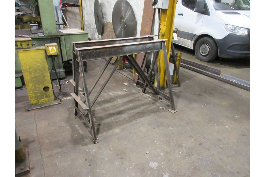 Four steel framed trestles - excludes contents - Image 1 of 3