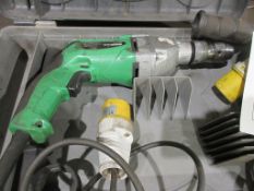 Hitachi G13SB3 and a Bosch GW512-125 CL, 110v angle grinders and a Hitachi DV20VB2 110v drill