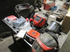 Quantity of assorted welders respirator masks & carry case