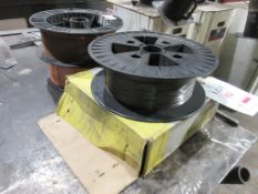 Three reels of assorted welding wire