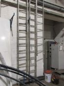 Aluminium 17 rung extension ladder and a 11 rung aluminium ladder