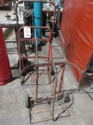 Two welders gas bottle trollies