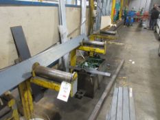 Three 400mm width grinding rollers, steel framed, floor bolted