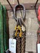 4 leg 8mm grade 8 3m lifting chains 3 tonne (cert until Feb 25)