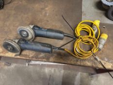 Two Bosch GWS 14-125 110v professional angle grinders