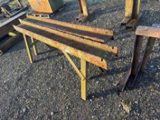 Pair of metal trestles length 213cm Height 76cm