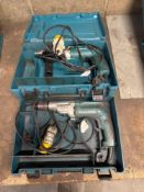 Two Makita HP 2050F 110v drills with cases