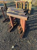 Two pairs of metal trestles length 80cm Height 80cm