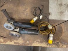 Two Bosch GWS 14-125 110v professional angle grinders