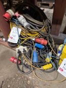Various three phase 240v and 110v extension leads and conveters