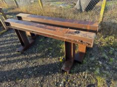 Pair of metal trestles length 212cm Height 81cm