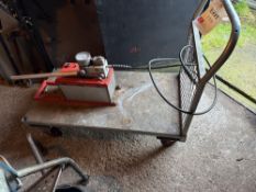 Hydraulic testing pump on mobile trolley 110v