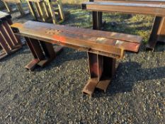 Pair of metal trestles length 228cm Height 81cm