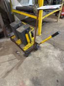 Set of Hydrafore 30 ton hydraulic toe jacks c/w purpose built trolley (cert until Feb 25)