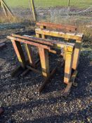 Two pairs of metal trestles length 91cm Height 81cm