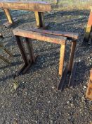 Pair of metal trestles length 82cm Height 81cm