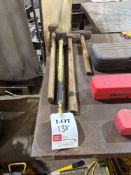 Four various sledge hammers
