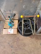 Mobile strapping tool with strap and clips