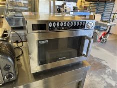 Samsung CM1929 stainless steel commercial microwave, 1850w, serial no. AOWH7RG500139E