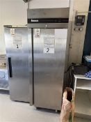 Inomak stainless steel commercial single door upright refrigerator, model CAP172/PTL, serial no.